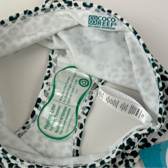 Coco Reef Bikini Bottom Womens Medium Animal Print White Black Blue Swim NWT - Picture 5 of 9